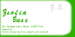 zsofia buss business card